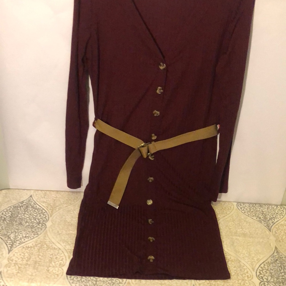 Burgundy Ribbed Dress (NWOT)